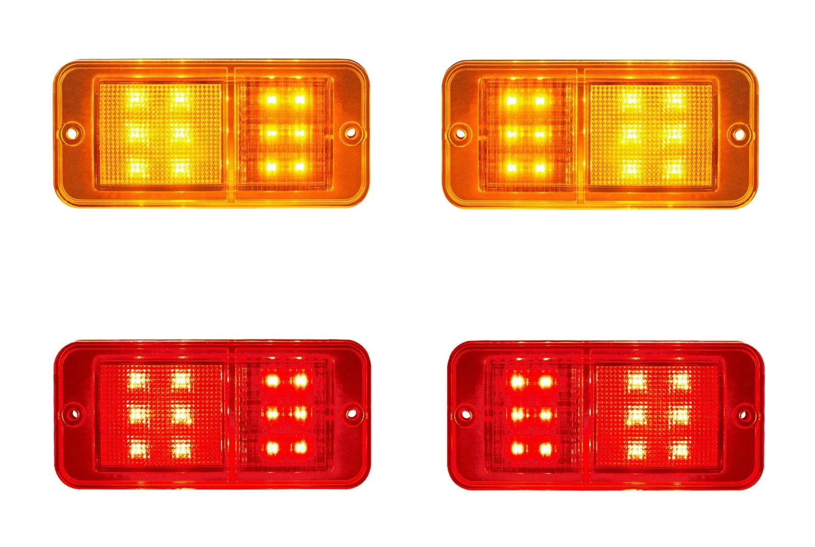 LED Side Marker Lights Set for 1968-1972 Chevy GMC Truck Red Amber