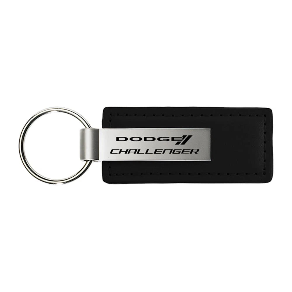 Black Leather Keychain - Officially Licensed for Dodge Challenger
