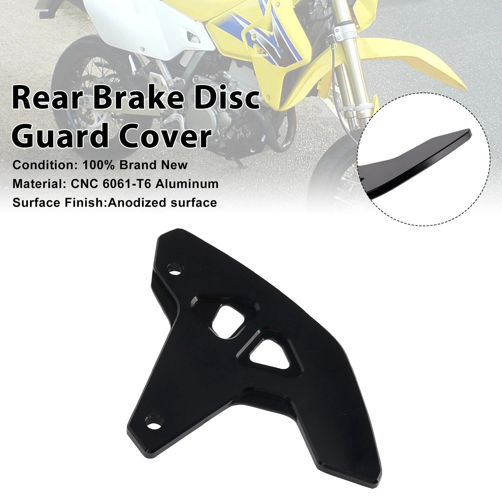 Rear Brake Disc Guard Cover for Suzuki DR-Z400SM (2000–2024) DRZ400/S/E Black