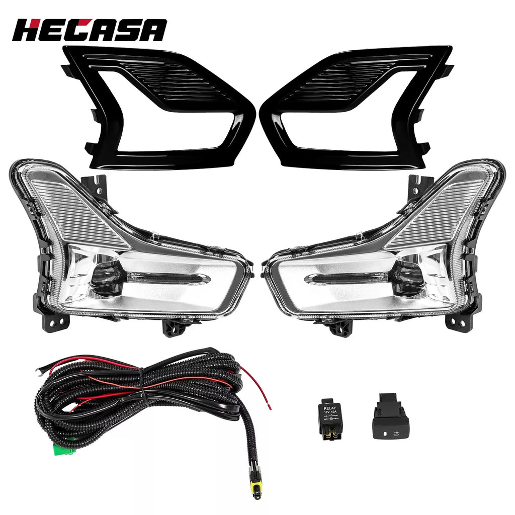 2X Clear Lens LED Fog Lights with Bezel for Ford Fusion (2019–2020)