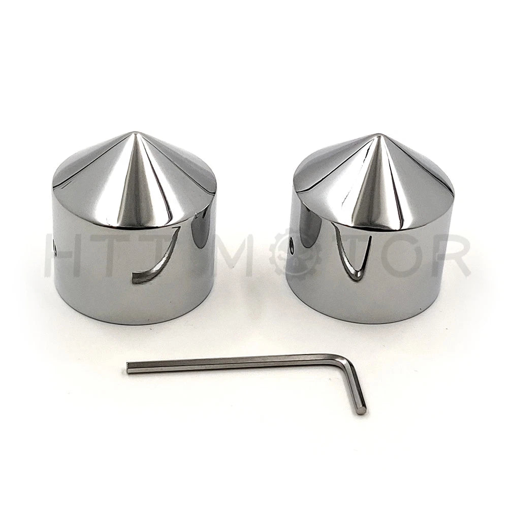28mm Front Axle Nut Covers for Harley Choppers, Honda, Suzuki, Kawasaki, Yamaha