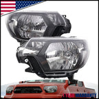 Pair of Black Headlights for Toyota Tacoma (2012–2015)