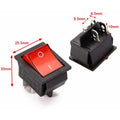 5Pcs Red 4 Pin DPST Rocker Switch KCD4-201 for Automotive (16A/250V)