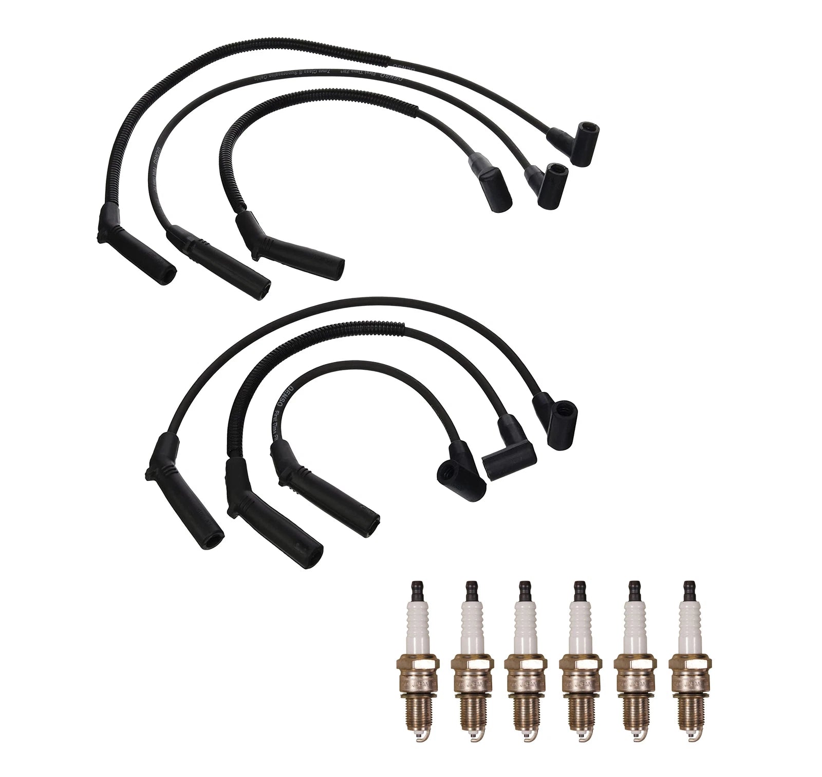 Denso 7mm Wire Set & 6 U-Groove Spark Plugs Kit for 3.3 V6 (0.044)