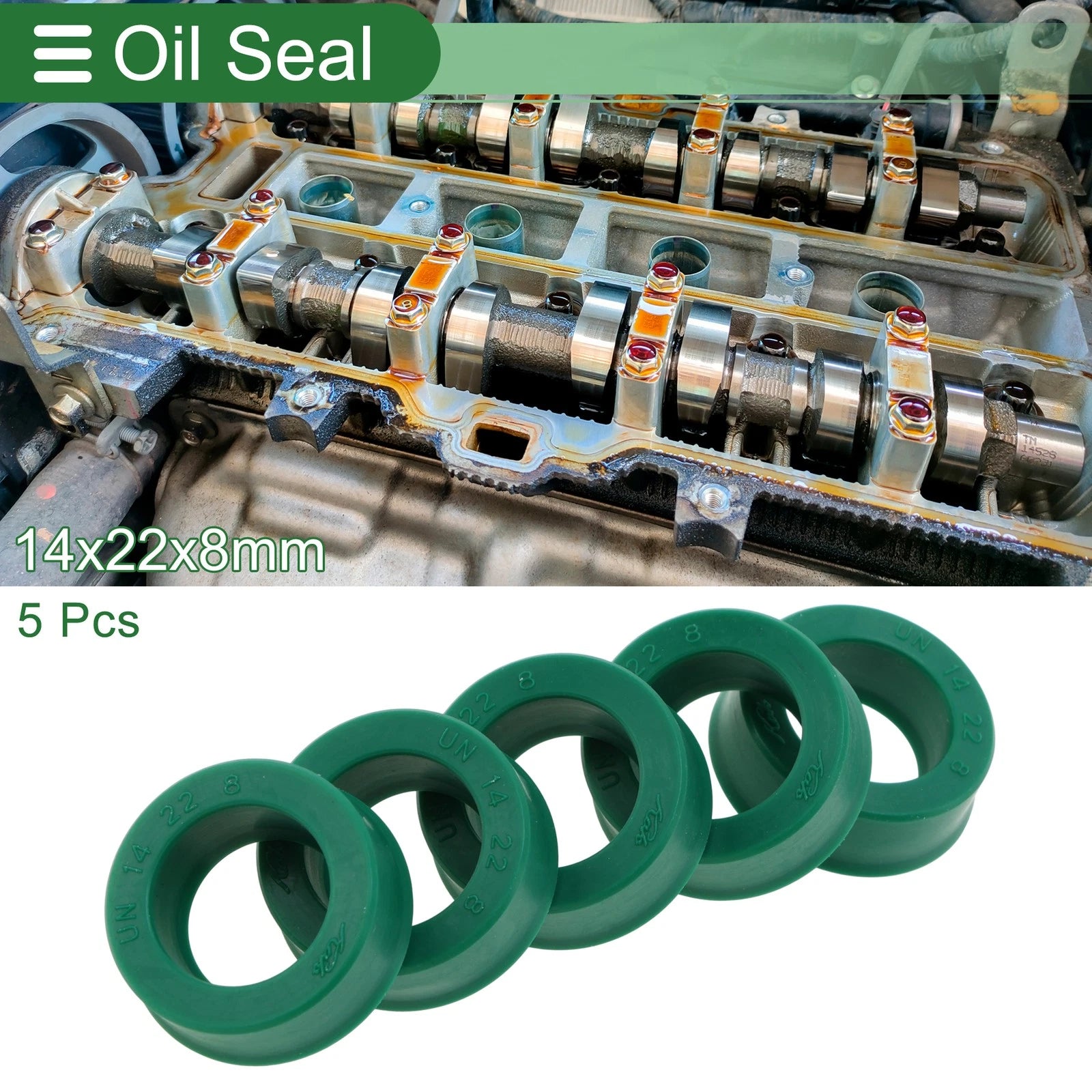 Set of 5 Oil Seal Ring 14x22x8mm for Rotary Shaft (High Pressure)