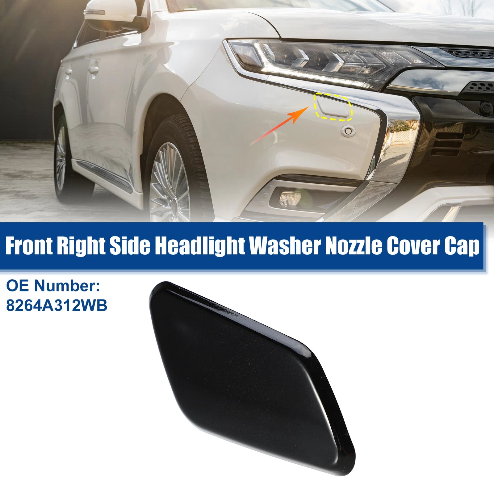 Front Right Headlight Washer Nozzle Cover for Mitsubishi Outlander (2015–2017)