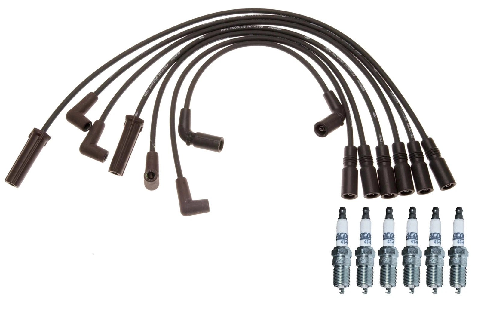 Ignition Wire Set & 6 ACDelco Platinum Spark Plugs for Chevy 4.3 V6 (1996–2002)