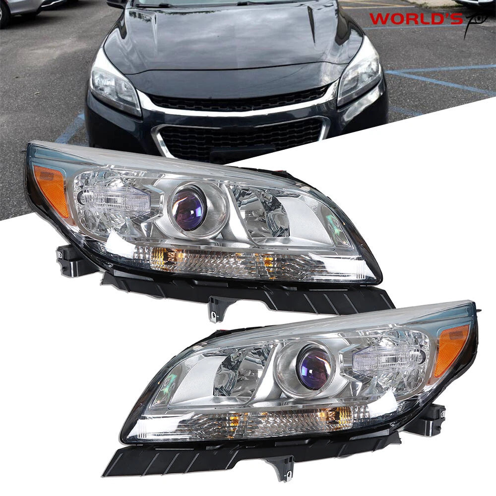 Set of 2 Halogen Projector Headlights for Chevy Malibu (2013–2015)