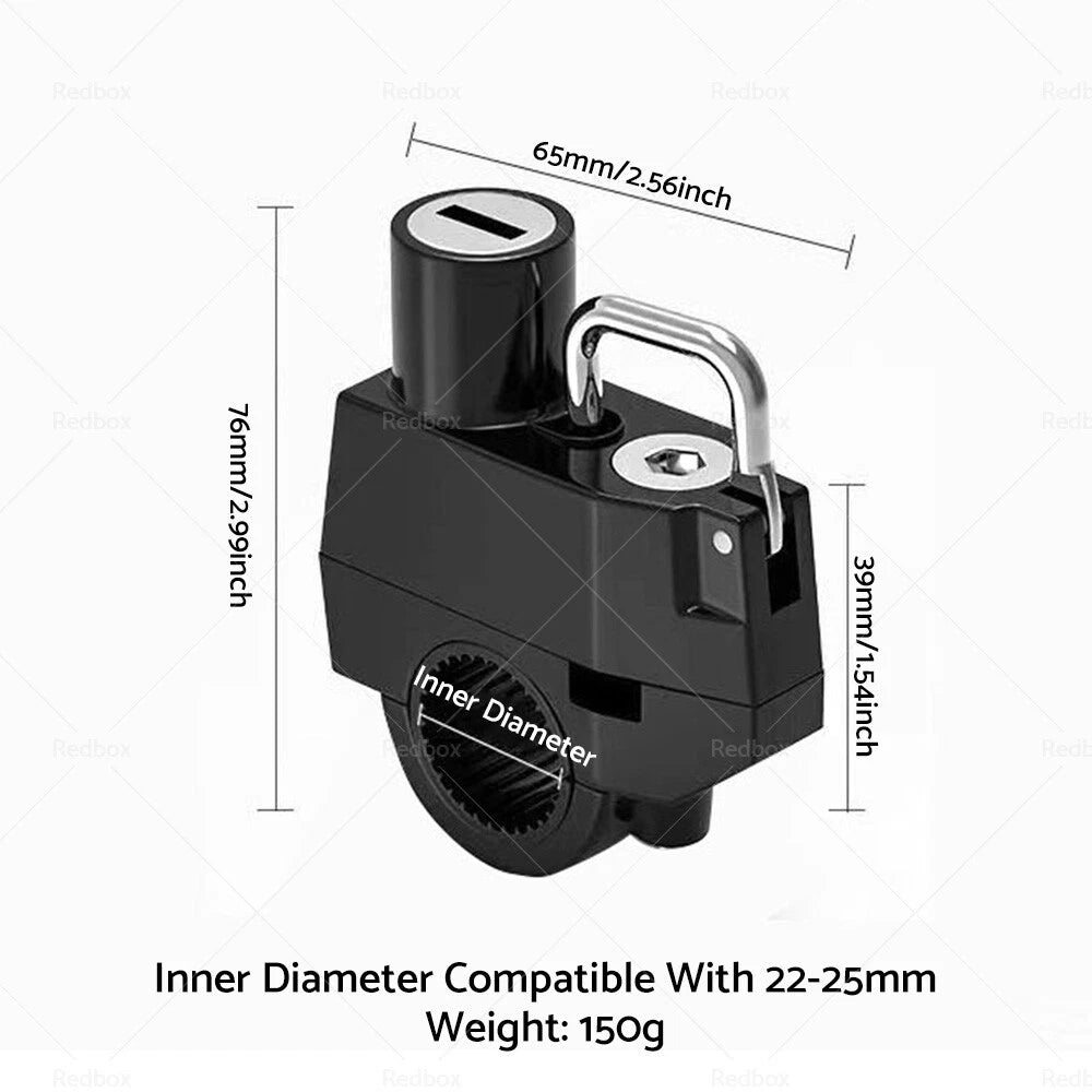 Motorcycle Helmet Lock for Harley (22mm 25mm Handlebar Frame Tube)