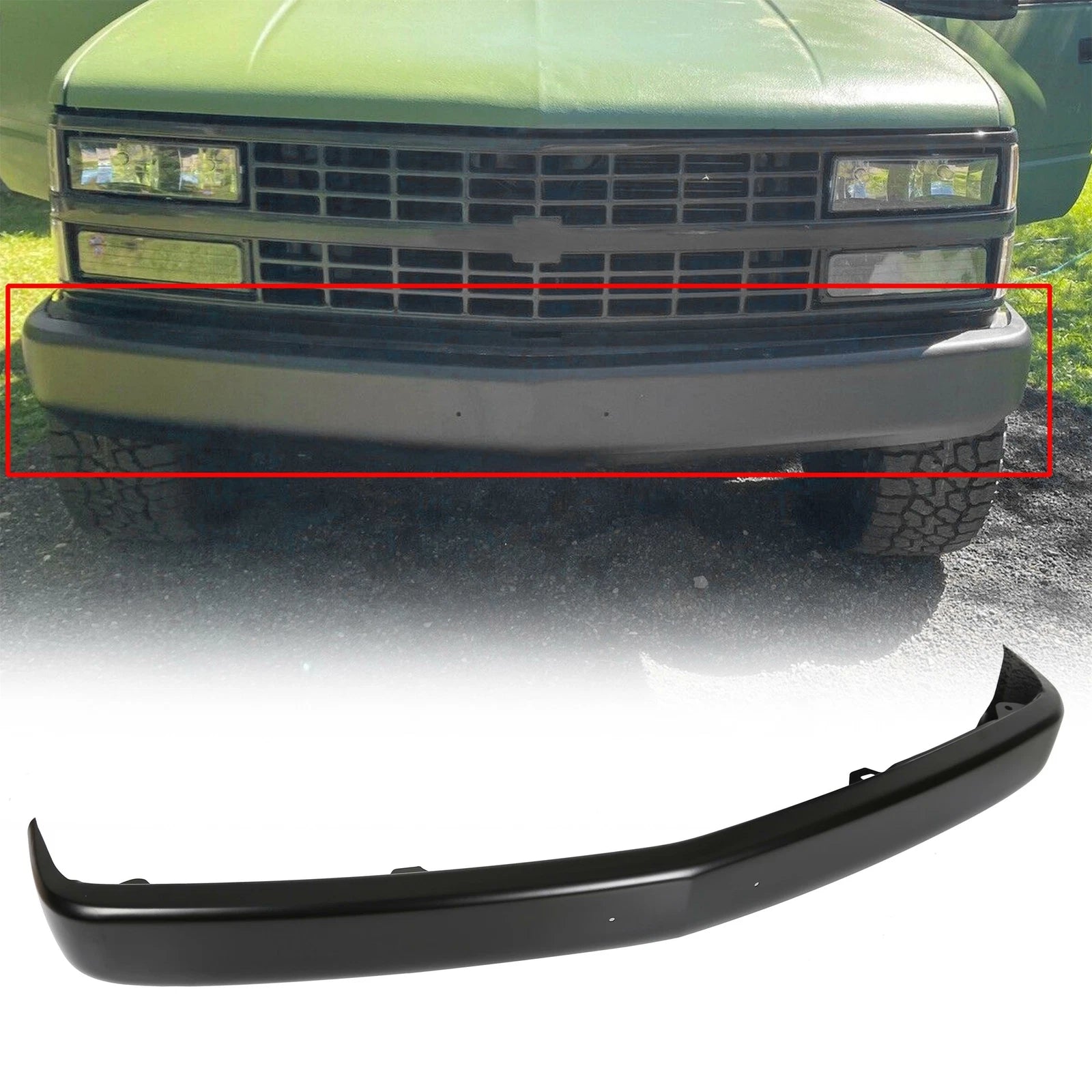 Front Bumper Face Bar for Chevrolet C1500 K1500 Silverado Sierra (1988–1998)