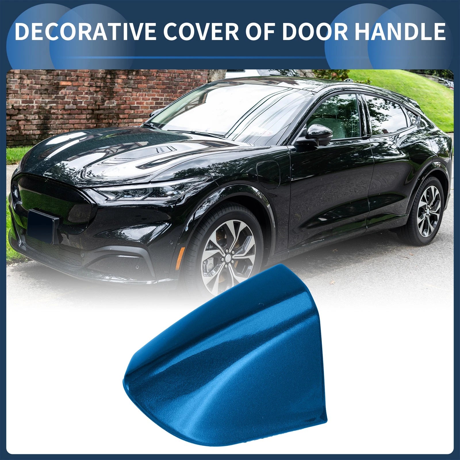 Door Handle Cover Front Left for Ford Mustang (2015–2020) ABS Blue