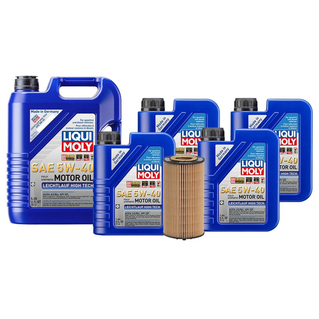 Oil Change Kit for Audi BHF/BNK (9L Liqui Moly 5W40 Hengst)