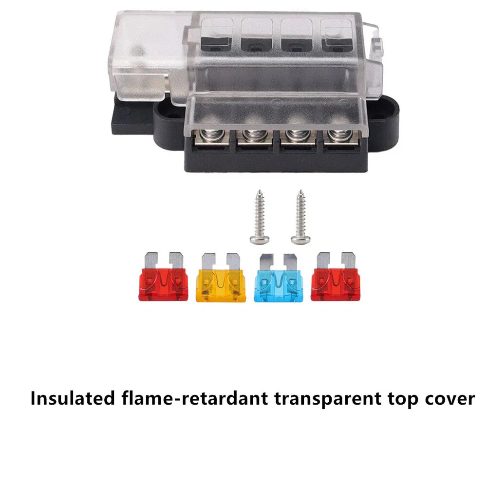 4-Way Circuit Fuse Box 100A 32V Blade Fuse Kit for Car Truck SUV