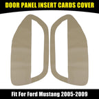 Pair Beige Microfiber Leather Door Panel Insert Cards for Ford Mustang 