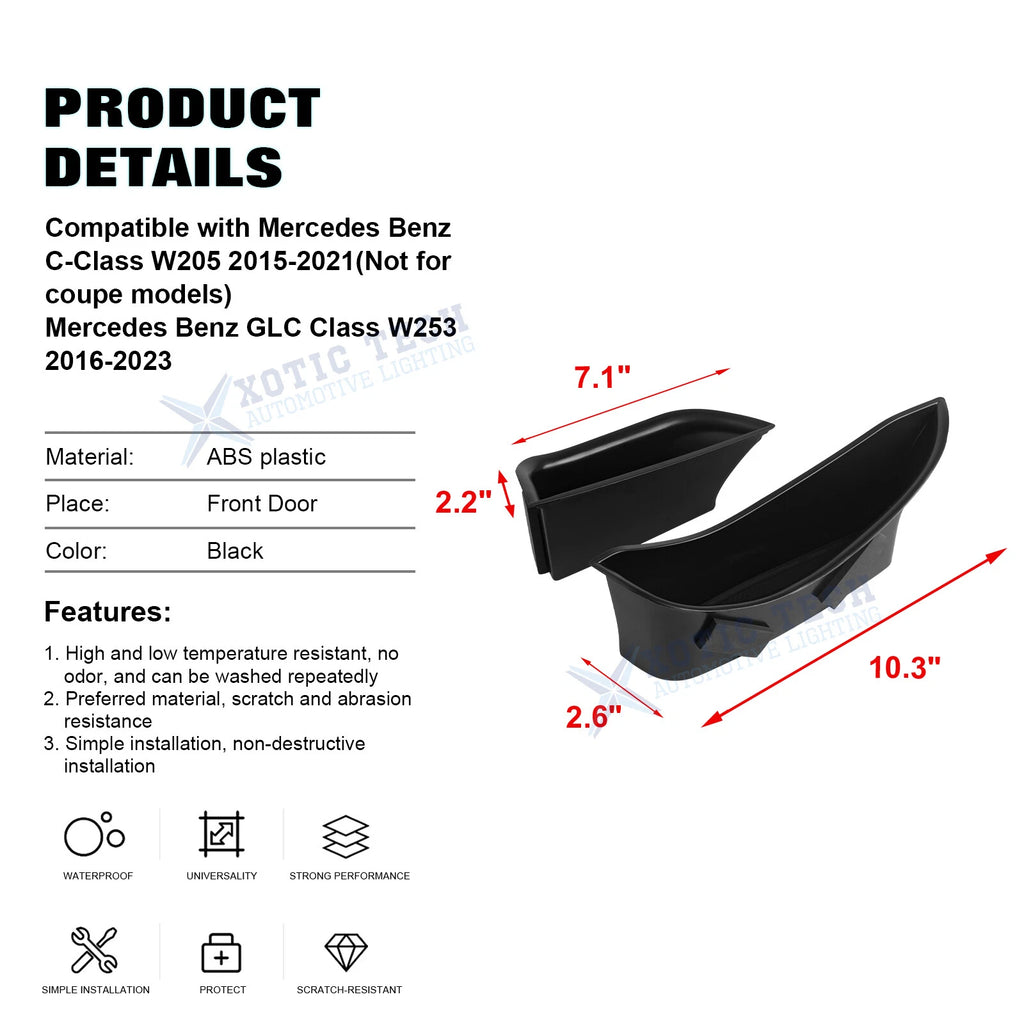 Front Side Door Pocket Storage Container Box for Mercedes-Benz C-Class (2015-2021)