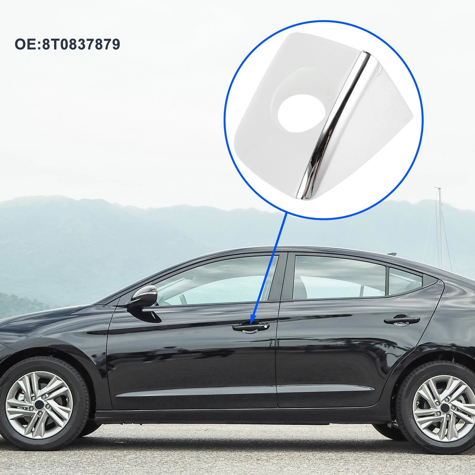 Front Left Door Handle Cover Lock Cap for Audi Q5 8R (2013–2017) No. 8T0837879 White