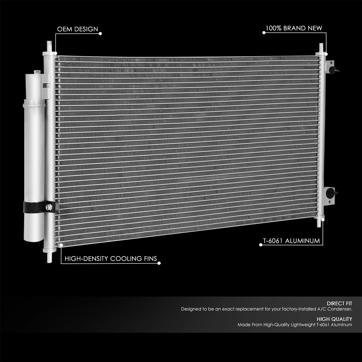 A/C Condenser for Honda Accord Crosstour (2008–2015) OE Style Aluminum