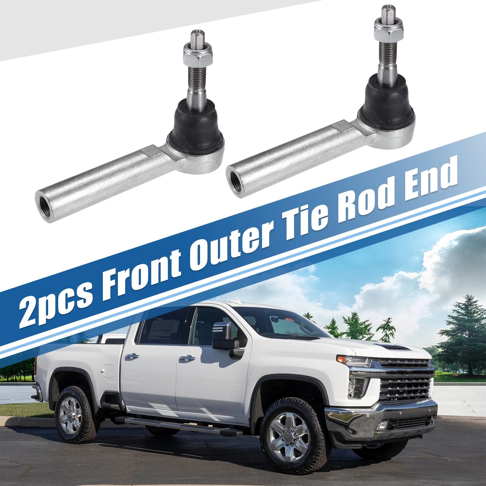 2X Front Outer Tie Rod End Links for Cadillac Escalade, Chevrolet Tahoe (2007–2014)