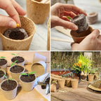 Set of 100 Biodegradable Nursery Pots for Garden Flower Plants