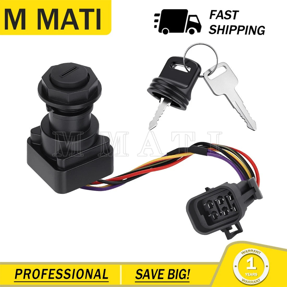Ignition Key Switch for Mercury Mariner Outboard (1987–Present) 87-897716K01 8M0059686 897716