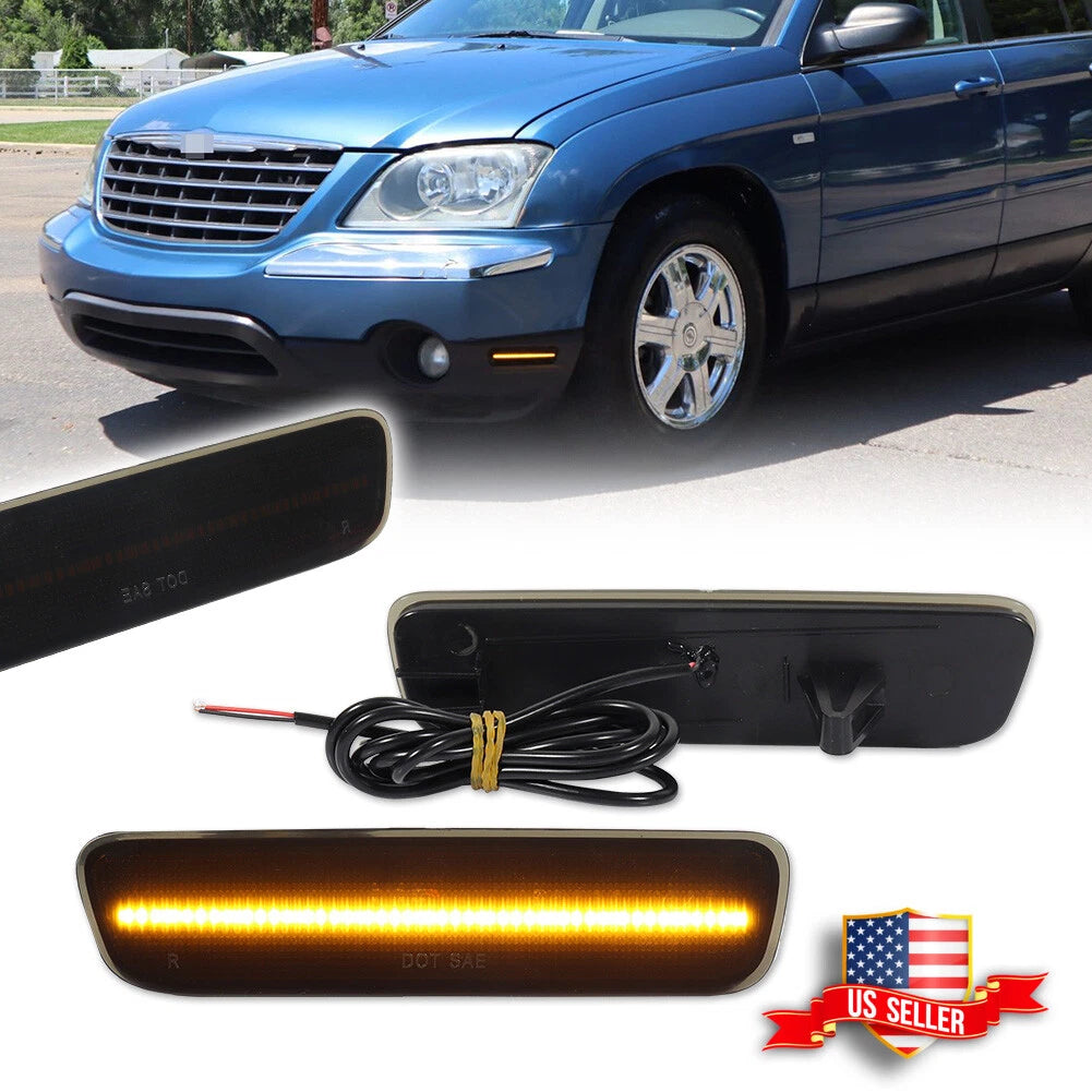 Smoked Lens Amber LED Side Corner Signal Lights for Chrysler Pacifica (2004–2008)