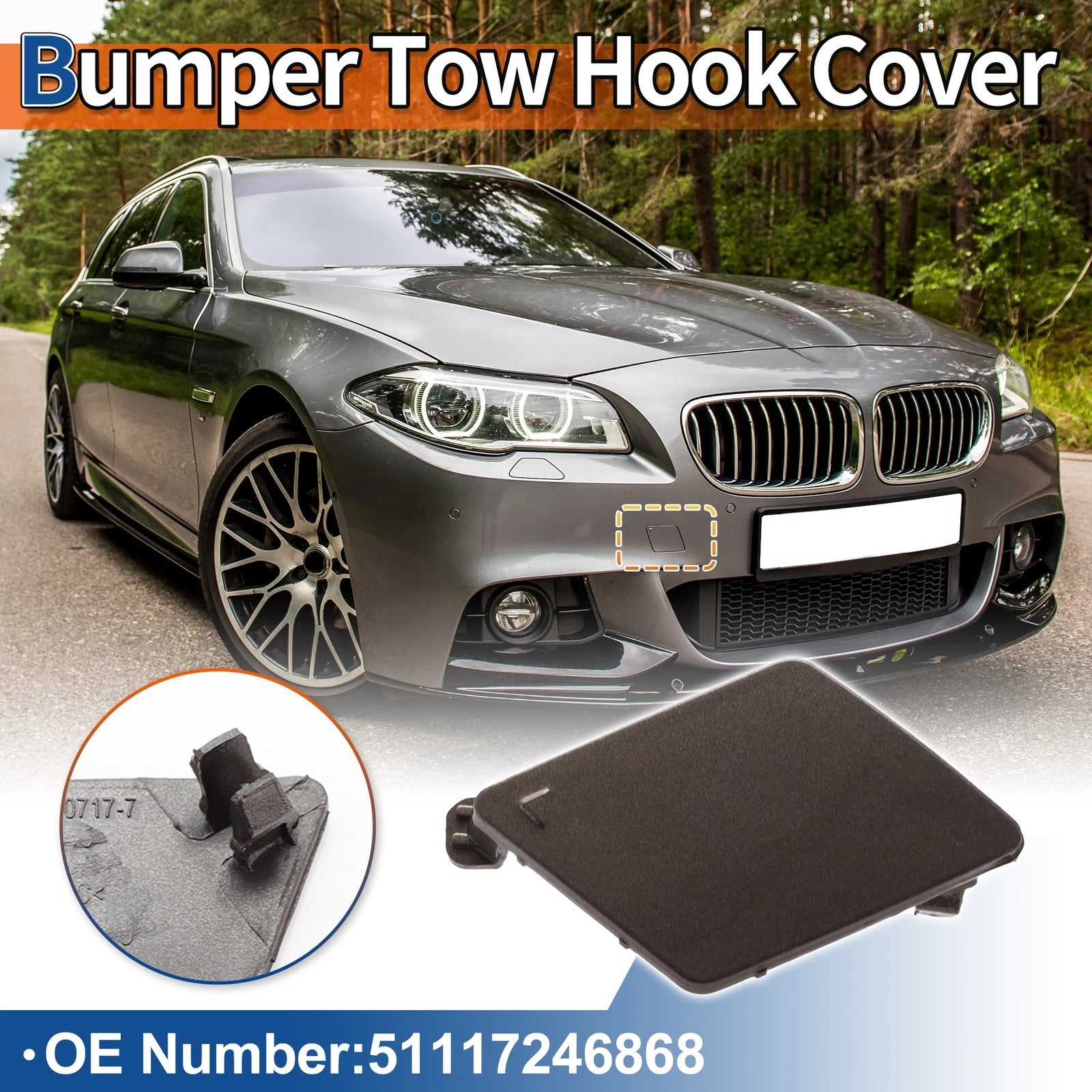 Front Right Tow Hook Cover for BMW (No. 51117246868) (Sparkling Brown)