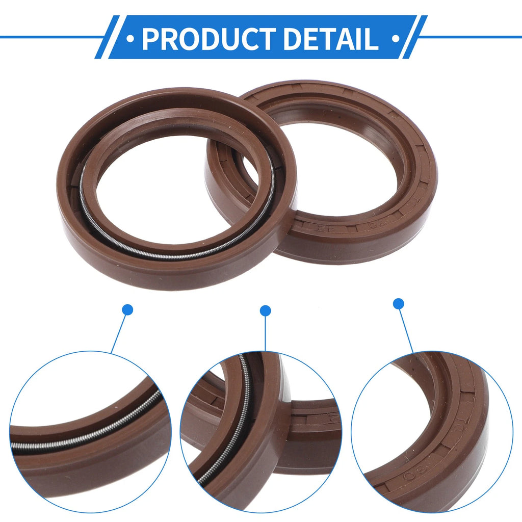 2X Oil Seal Rotary Shaft Seal FKM Rubber 30x42x7mm for Universal 