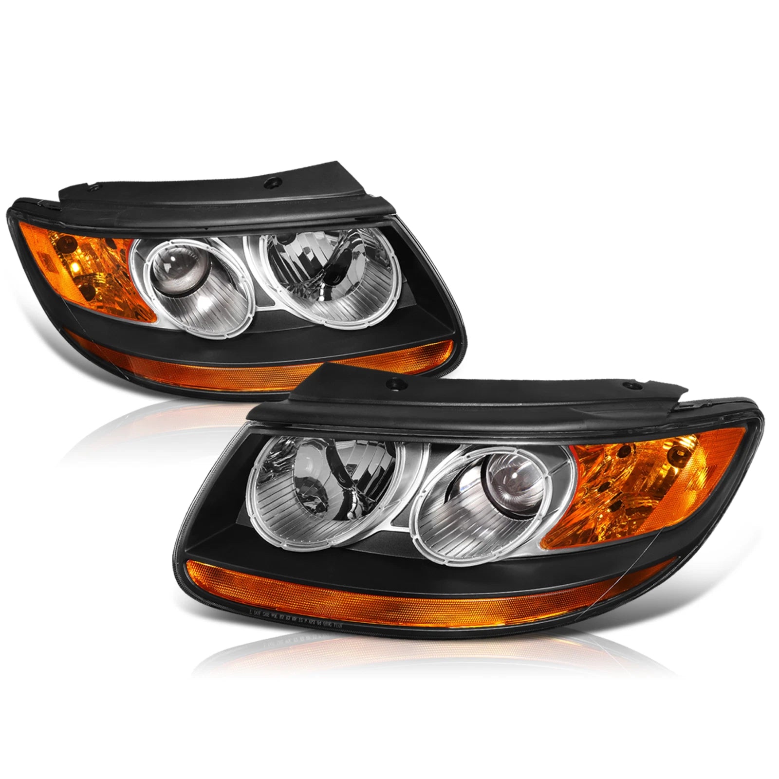 Corner Projector Headlight Lamp Assembly Pair for Hyundai Santa Fe
