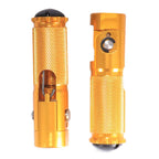 CNC Rear Foot Pegs Set for Universal Motorcycle (Folding, Yellow)