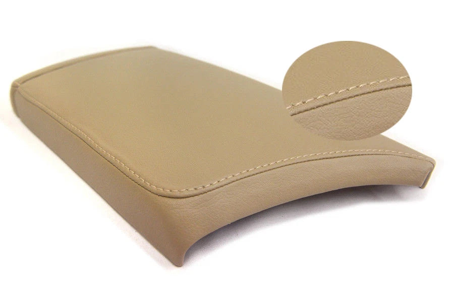 Center Console Armrest Cover for Cadillac CTS (2015–2019) Beige PVC Leather