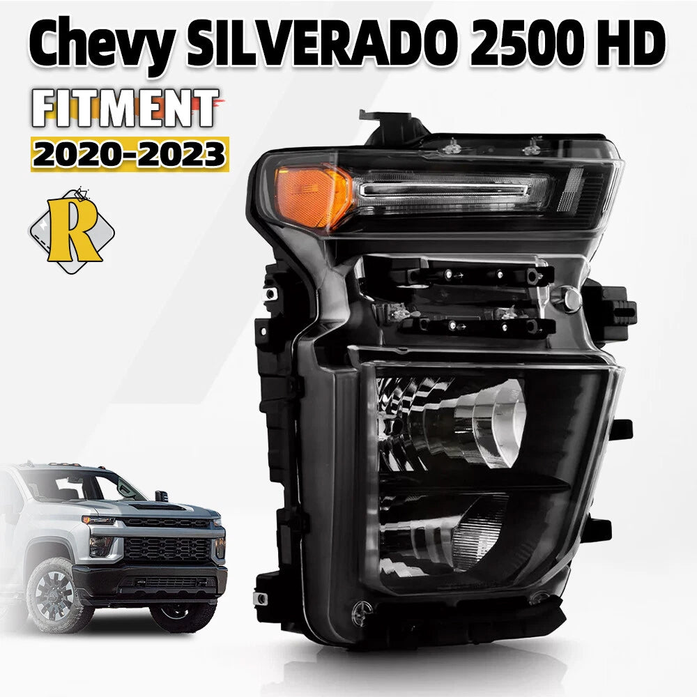 Halogen Headlight Right Side for Chevy Silverado 2500HD 3500HD (2020–2023)