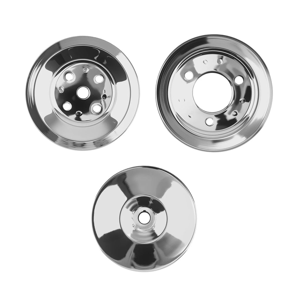 Chrome Power Steering Pulley Kit for Big Block Chevy 396-454 (1965-2002)