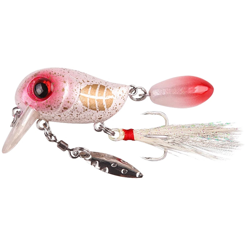 Fishing Lure Set of 2 (6g, 8g) with Feather Treble Hook for Bass