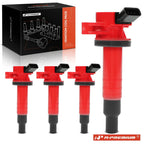 Set of 4 Red Ignition Coils for Toyota Corolla (1999–2008) Matrix Vibe