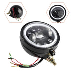 9-Bulb Fog Lamp Headlight 5.75" Black for Racer Bobber Chopper
