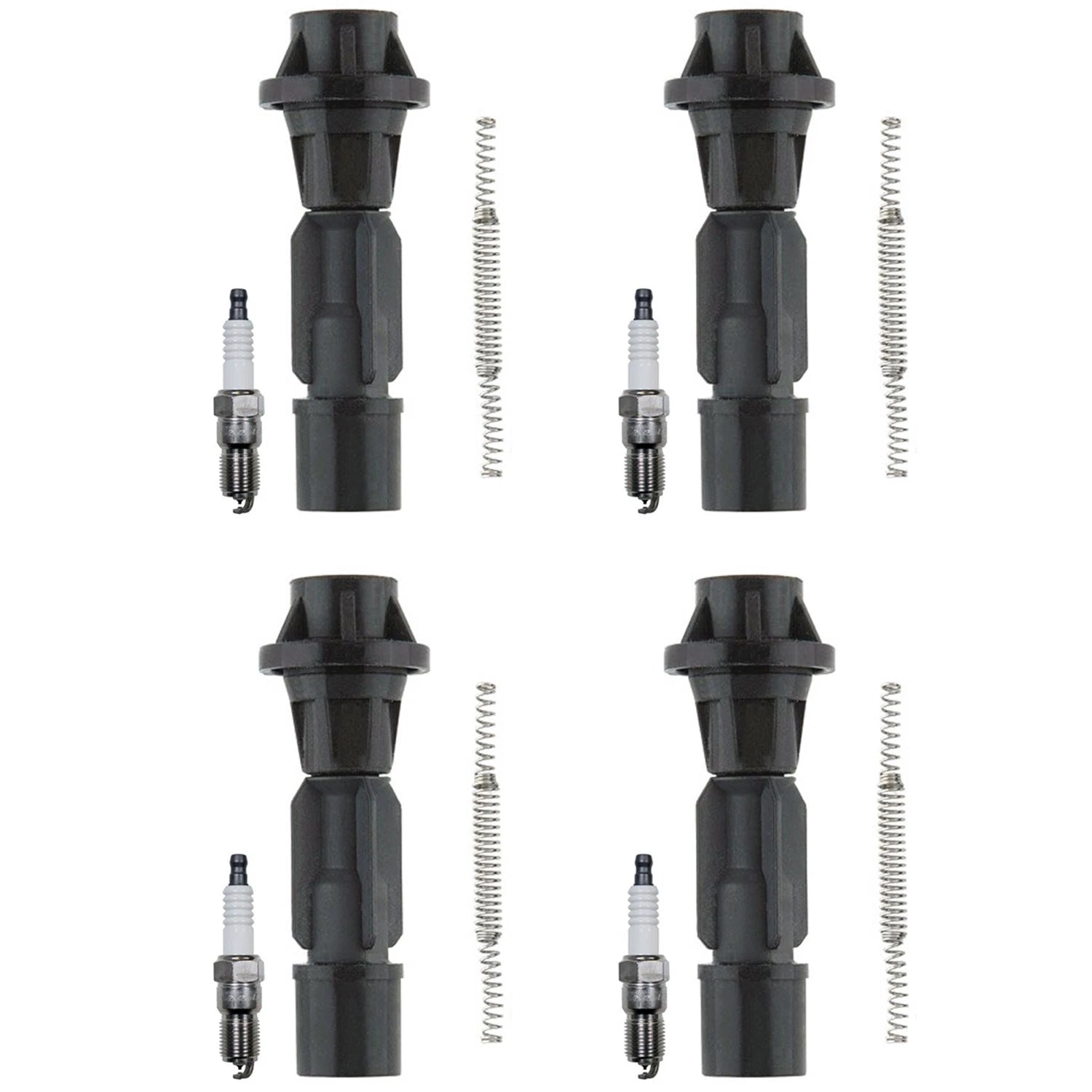 Set of 4 Denso Iridium Spark Plugs & Coil Boots for Mazda 6 (2014)
