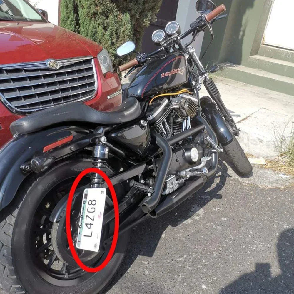 Black Universal Motorcycle Side Mount License Plate Bracket for Motorbikes