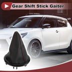 Gear Shift Stick Gaiter for Suzuki Swift (2005–2010) Black Red Faux Leather