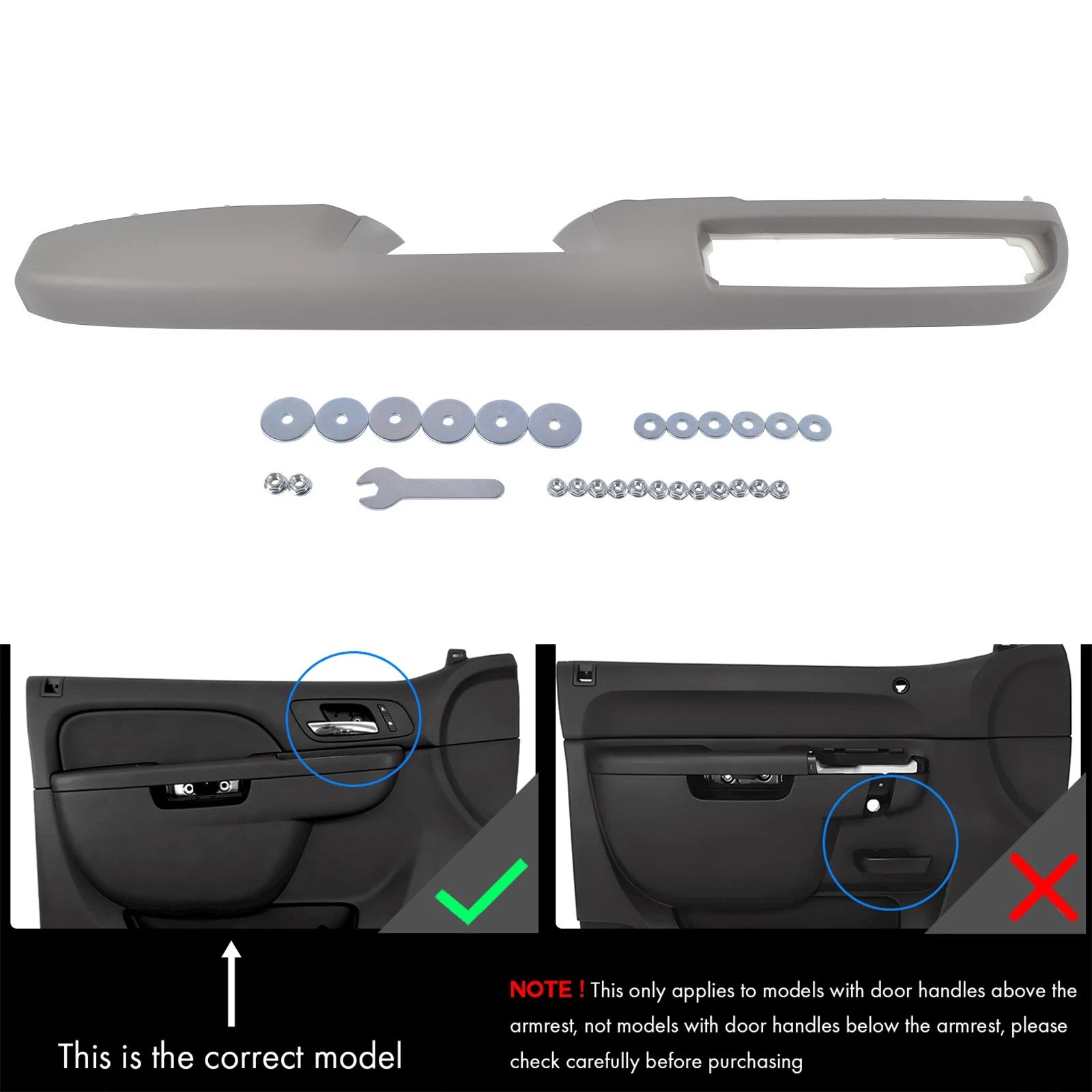 Driver Left Door Panel Handle Armrest for Tahoe Silverado (2007–2014)