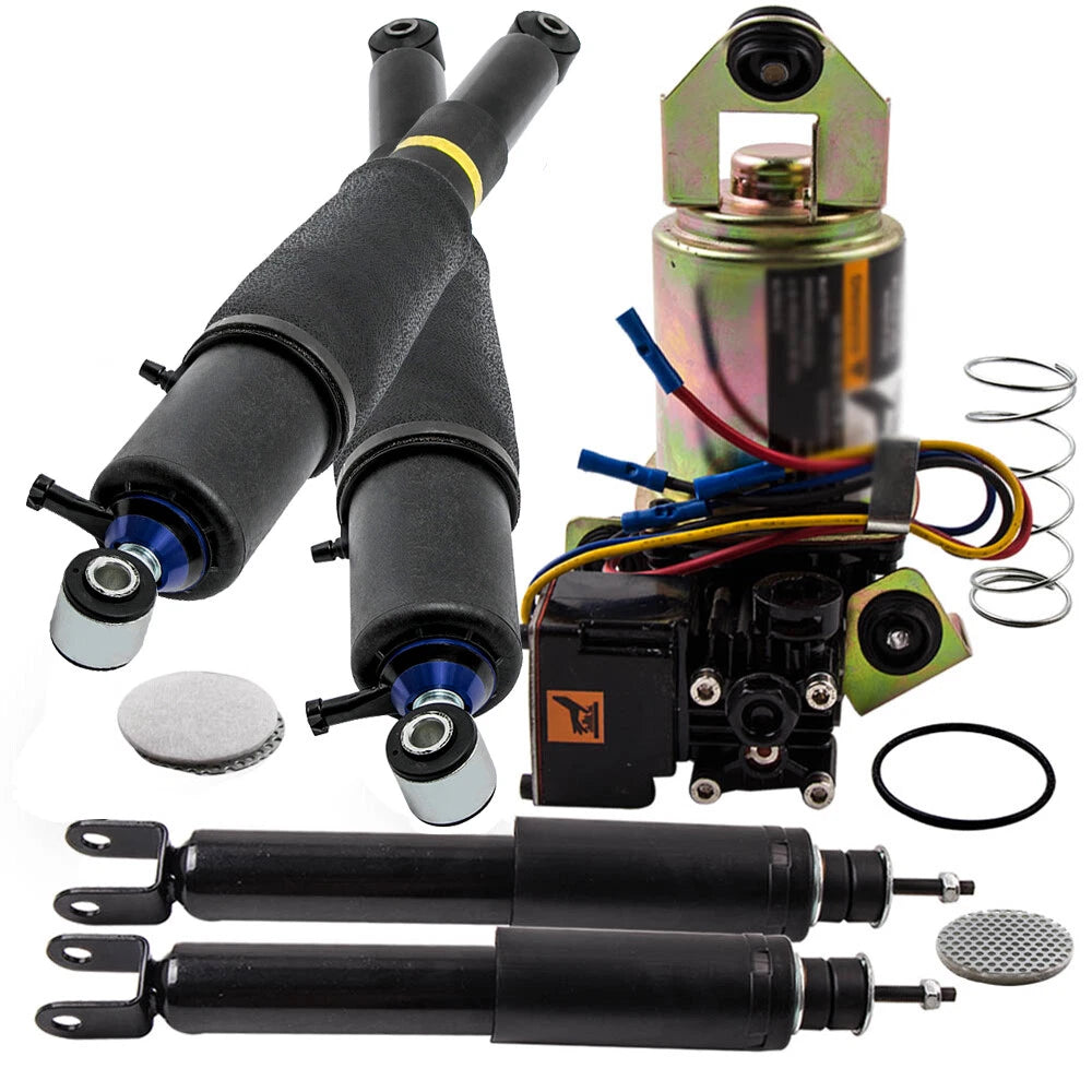 4X Suspension Shock + Compressor Kit for Chevy GMC Cadillac SUV