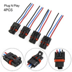 4x Power Bus Bar Plug-Pigtail Wire Plug-Connector Adapter Set for Polaris Pulse