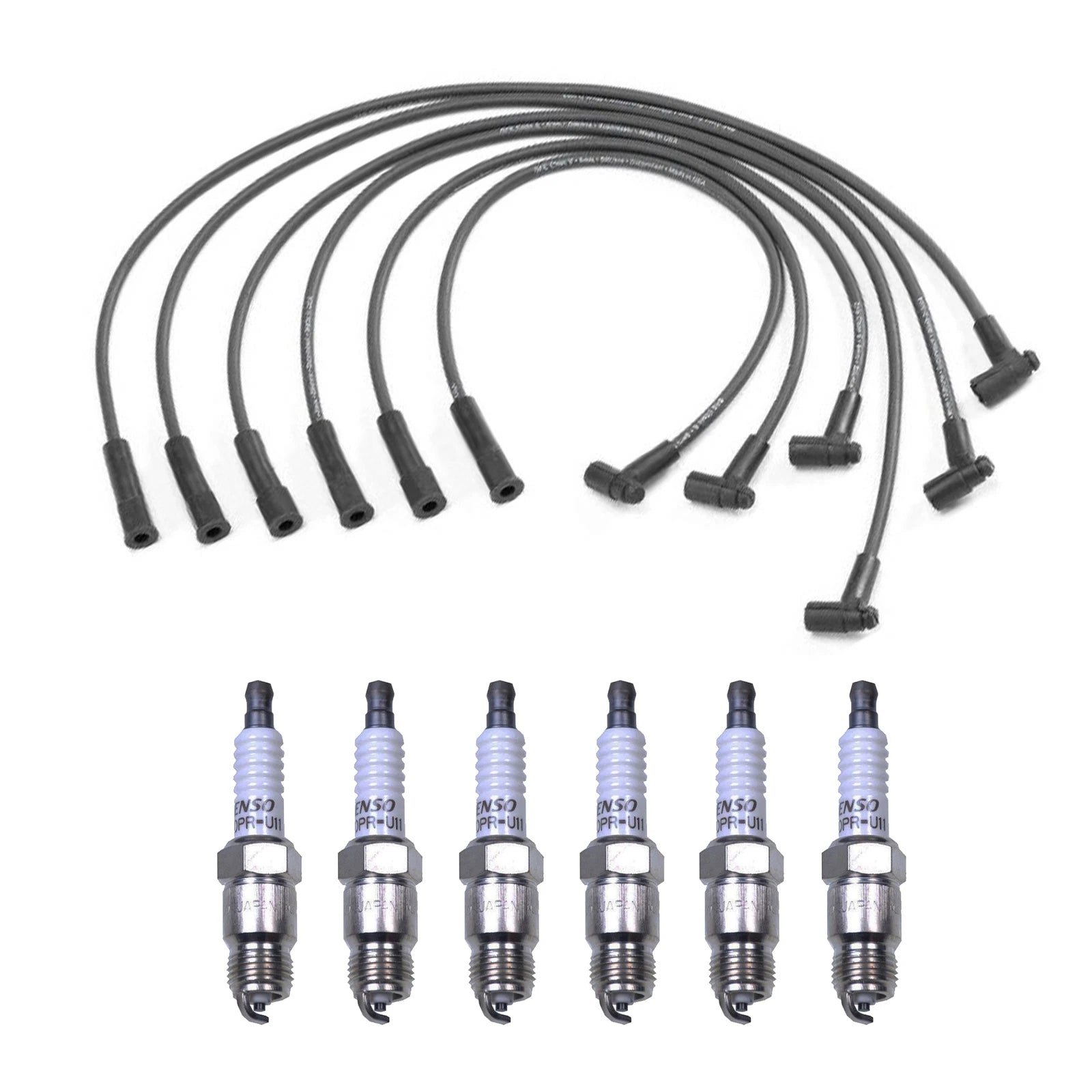 Denso 8mm Wire Set & 6 U-Groove Spark Plugs Kit for GM 2.8L V6