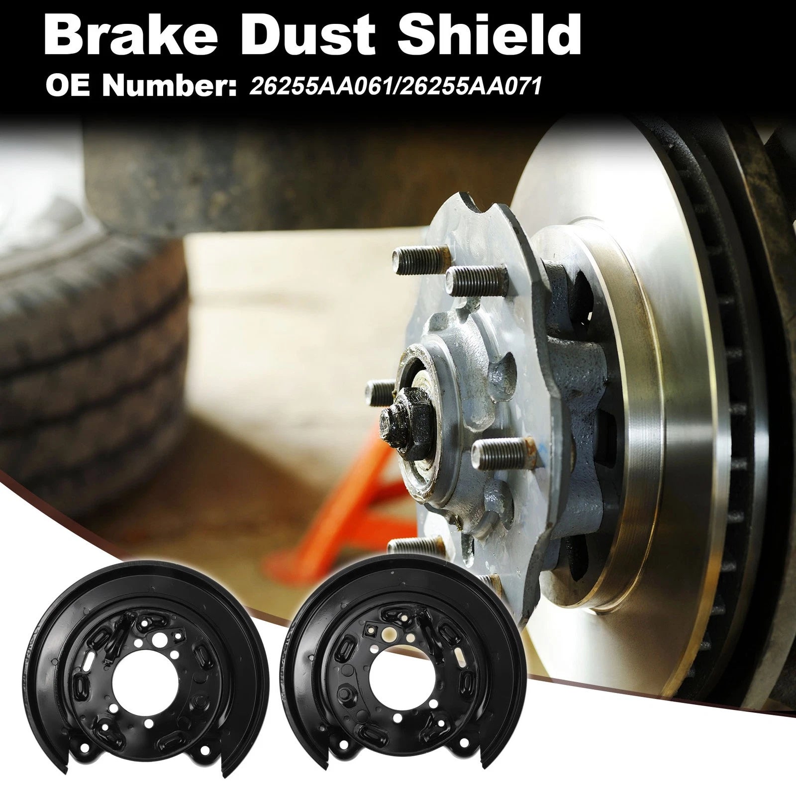 Set of 2 Wheel Brake Dust Shields for Subaru Forester (2014–2020) 26255AA061/26255AA071