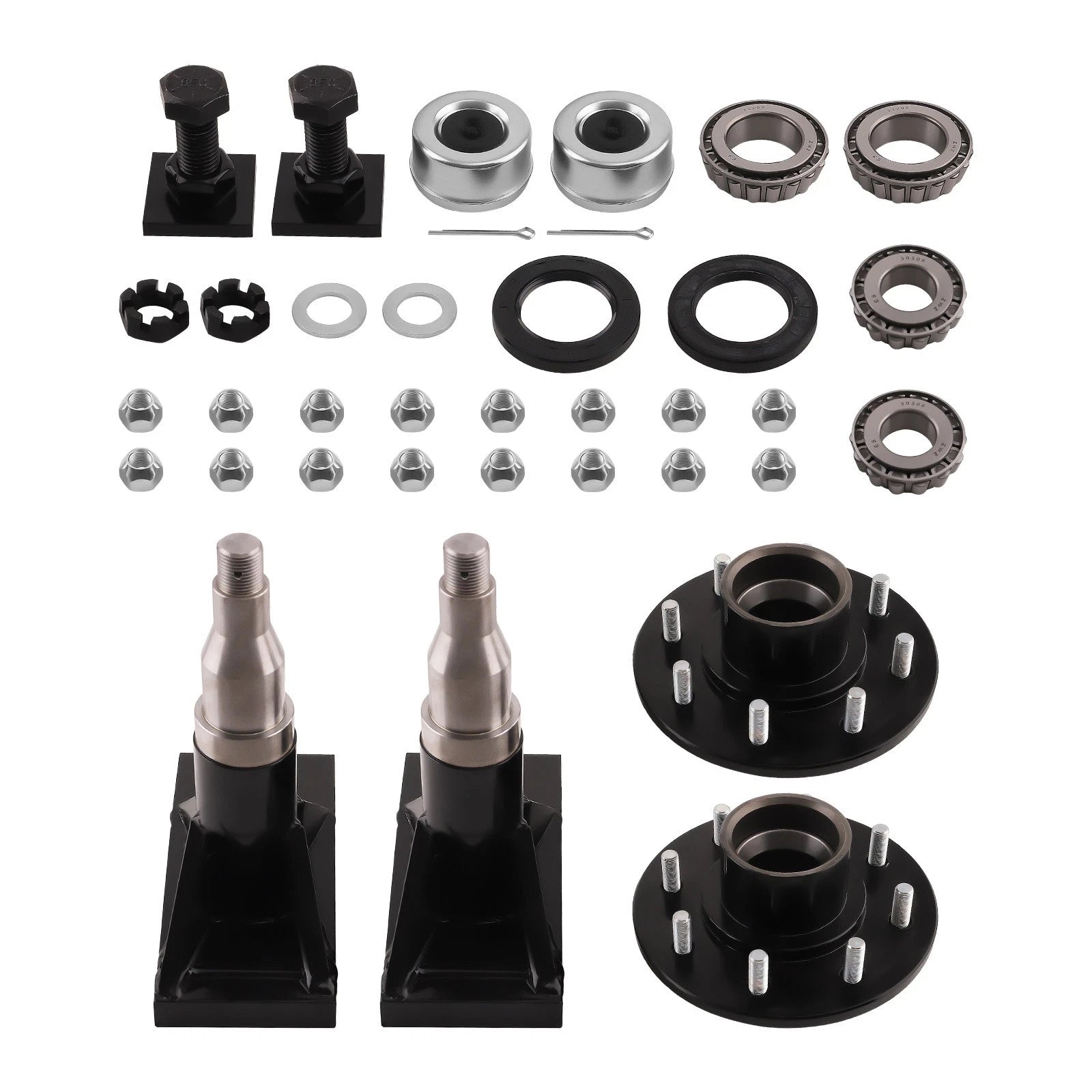 8x6.5 Lug Bolt On Wheels for Shipping Container Hub & Spindle Kit 8000LB