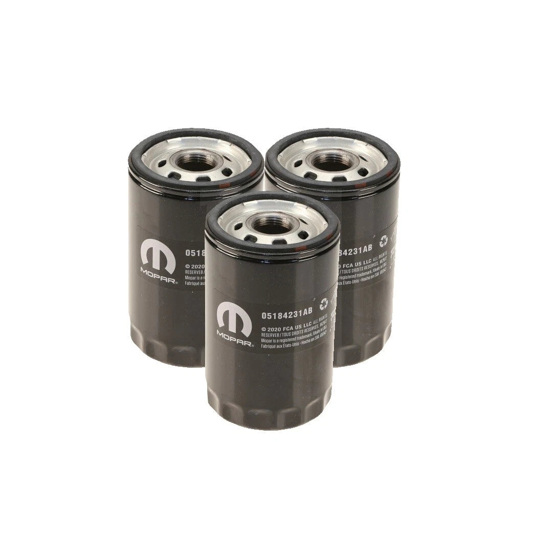 Set of 3 Engine Oil Filters for Dodge Jeep Ram 3.7L V6 (OEM Mopar)