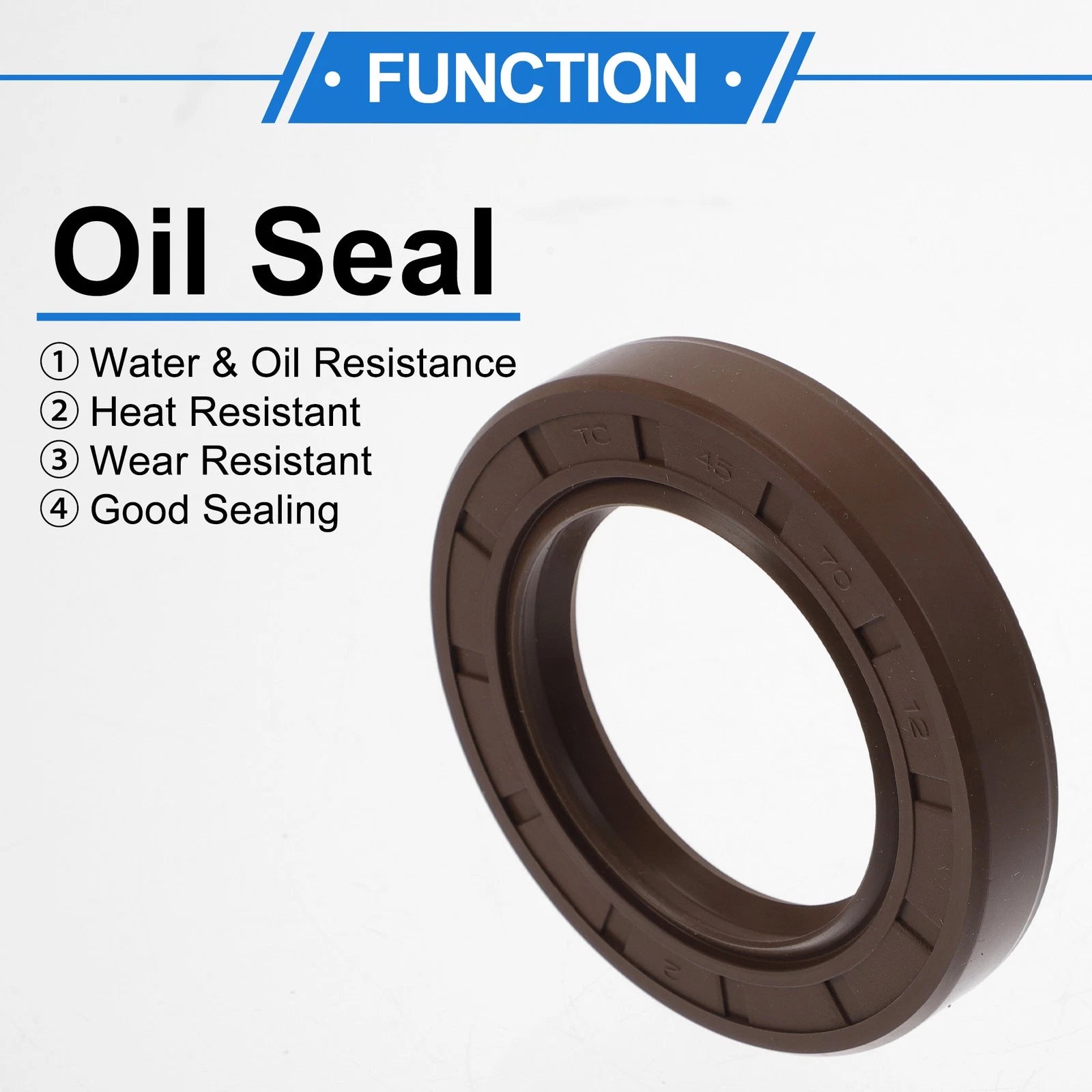 Set of 2 Oil Seal Rotary Shaft Seal FKM Rubber 45x70x12mm