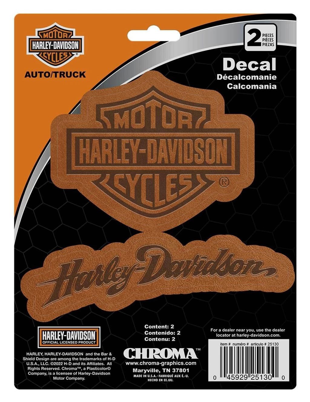 Bar & Shield Logo Leather Look Decals for Harley-Davidson (6 x 8 in.)