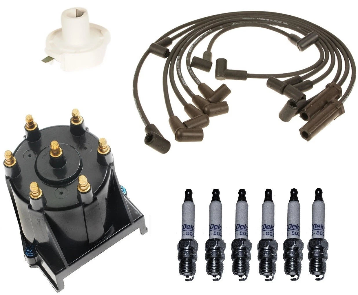 ACDelco Ignition Kit Set for Chevy G10 G20 V6 (1970–1995) - Rotor, Cap, Wires, Plugs