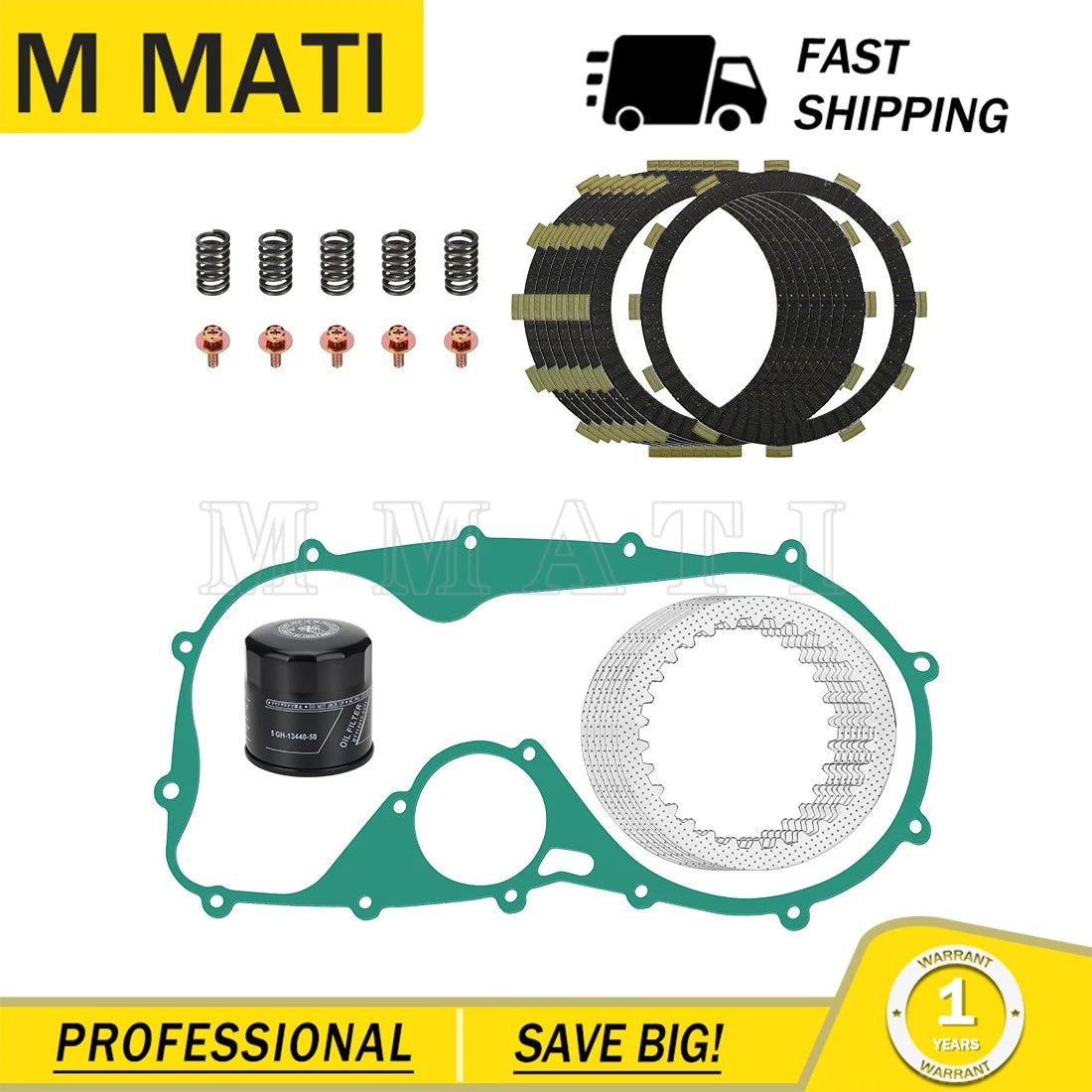Clutch Friction & Steel Plates for Kawasaki Vulcan 800 900 (1996–2018)
