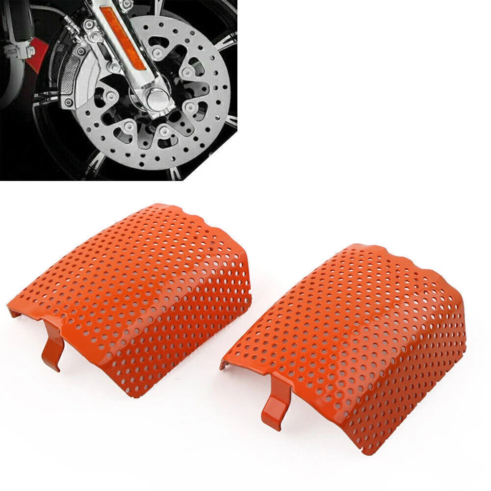 2Pcs Steel Front Caliper Screen Inserts for Harley V-Rod & Touring (2006–2019)